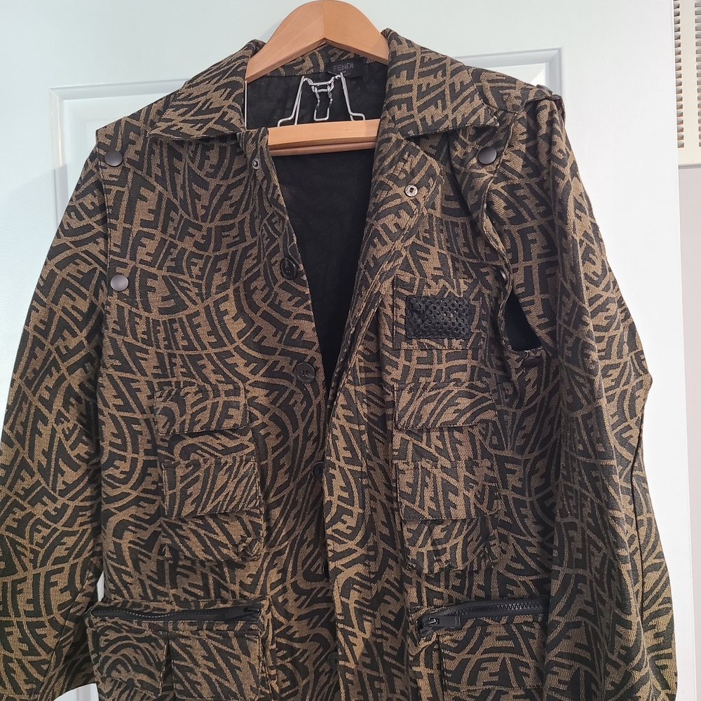 Fendi Black and Brown Convertible Men's Jacket
